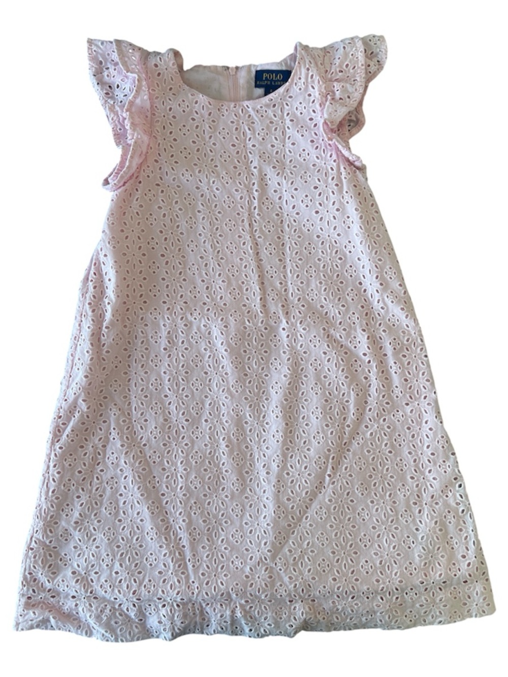 Polo by Ralph Lauren Light Pink Eyelet A-Line Dress